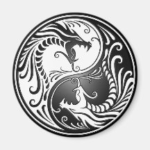 Yin Yang Dragons Fridge Magnets