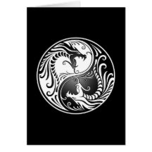 Yin Yang Dragons Greeting Cards