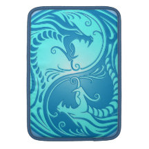 Yin Yang Dragons, light blue Sleeves For MacBook Air