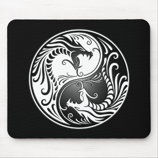Yin Yang Dragons Mouse Pads