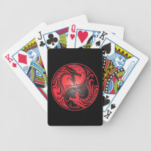 Yin Yang Dragons, red and black