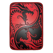 Yin Yang Dragons, red and black Sleeves For MacBook Air