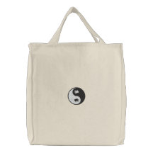 Yin Yang Hand Prints Embroidered Bag