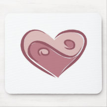 yin yang heart mouse mat