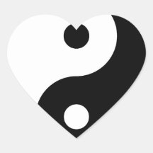 Yin Yang Heart Sticker