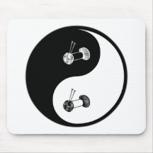 Yin Yang Knitting Mouse Pads