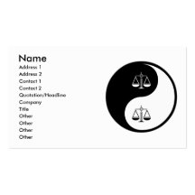Yin Yang Paralegal Work Business Card Templates