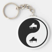 Yin Yang Piano Keychain