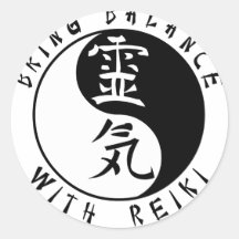 Yin Yang Reiki Kanji Sticker