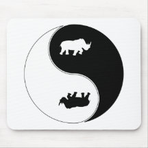 Yin Yang Rhinoceros Mousemats