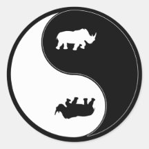 Yin Yang Rhinoceros Stickers