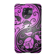 Yin Yang Roses, purple and black Samsung Galaxy S2 Cases
