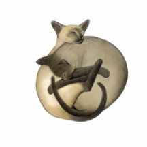 Yin Yang Siamese Cats Holiday Ornament Photo Cut Outs