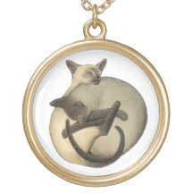 Yin Yang Siamese Cats Necklace