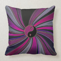 Yin-Yang Spiral Twirl Cotton Throw Pillow pillows