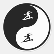 Yin Yang Surfing Sticker