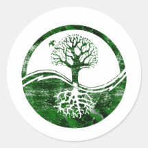 Yin Yang Tree Round Stickers