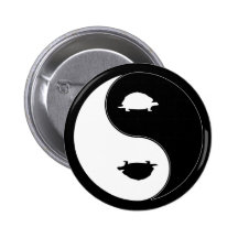 Yin Yang Turtle Pinback Button