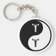 Yin Yang Weight Lifting Keychain