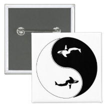 Yin Yang Whale Buttons