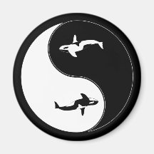 Yin Yang Whale Fridge Magnet