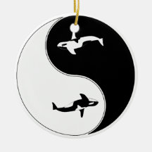 Ying Yang Whales Ornaments