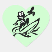 Yo Dude Surfing T shirts and Gifts Heart Stickers
