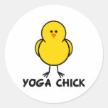 Yoga Chick Round Stickers