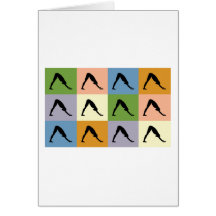 Yoga Downward Facing Dog Greeting Cards