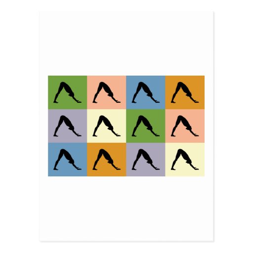 Yoga Downward Facing Dog Post Cards