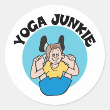 Yoga Junkie Men's Round Stickers