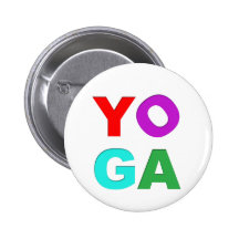 Yoga letters pinback buttons