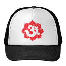 Yoga Om in Lotus Red Hats