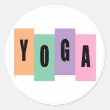 Yoga Round Stickers