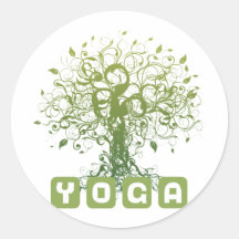 Yoga Round Stickers