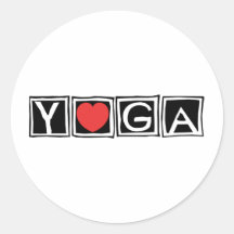 Yoga Round Stickers