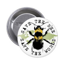 Yoga Speak : Save the Bee ... Save the World! Pinback Buttons