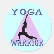 Yoga Warrior Round Sticker