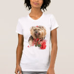 Yorkie and red rose (MOM) Tee Shirts