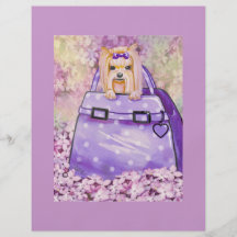 Yorkie in the Lilacs Art Print Flyer