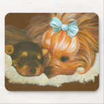 Yorkie Mama with Puppy Mouse Mat