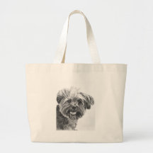 Yorkie Mix Charcoal Drawing Bags