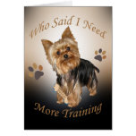 Yorkie Needs Training cards