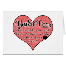 Yorkie Poo Paw Prints Dog Humour Card