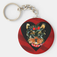 Yorkie Poo Valentine Key Chain