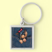 Yorkie Puppy in Pocket keychains