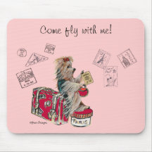 Yorkie Travelling Paris Mouse Pad