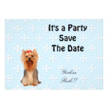 Yorkshire Terrier - Blue w/ White Diamond Design Custom Invitation