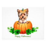 Yorkshire Terrier Halloween Jack-O-Lantern Invitations