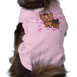 Yorkshire Terrier Love (short hair with bow) Pet Tee Shirt